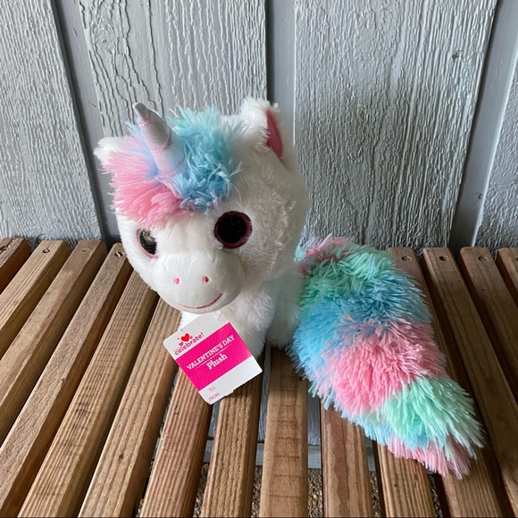 NWT Unicorn Plush Fluffy Tail New Valentine's Day Sweetheart Kids Girls Cute - Picture 3 of 13